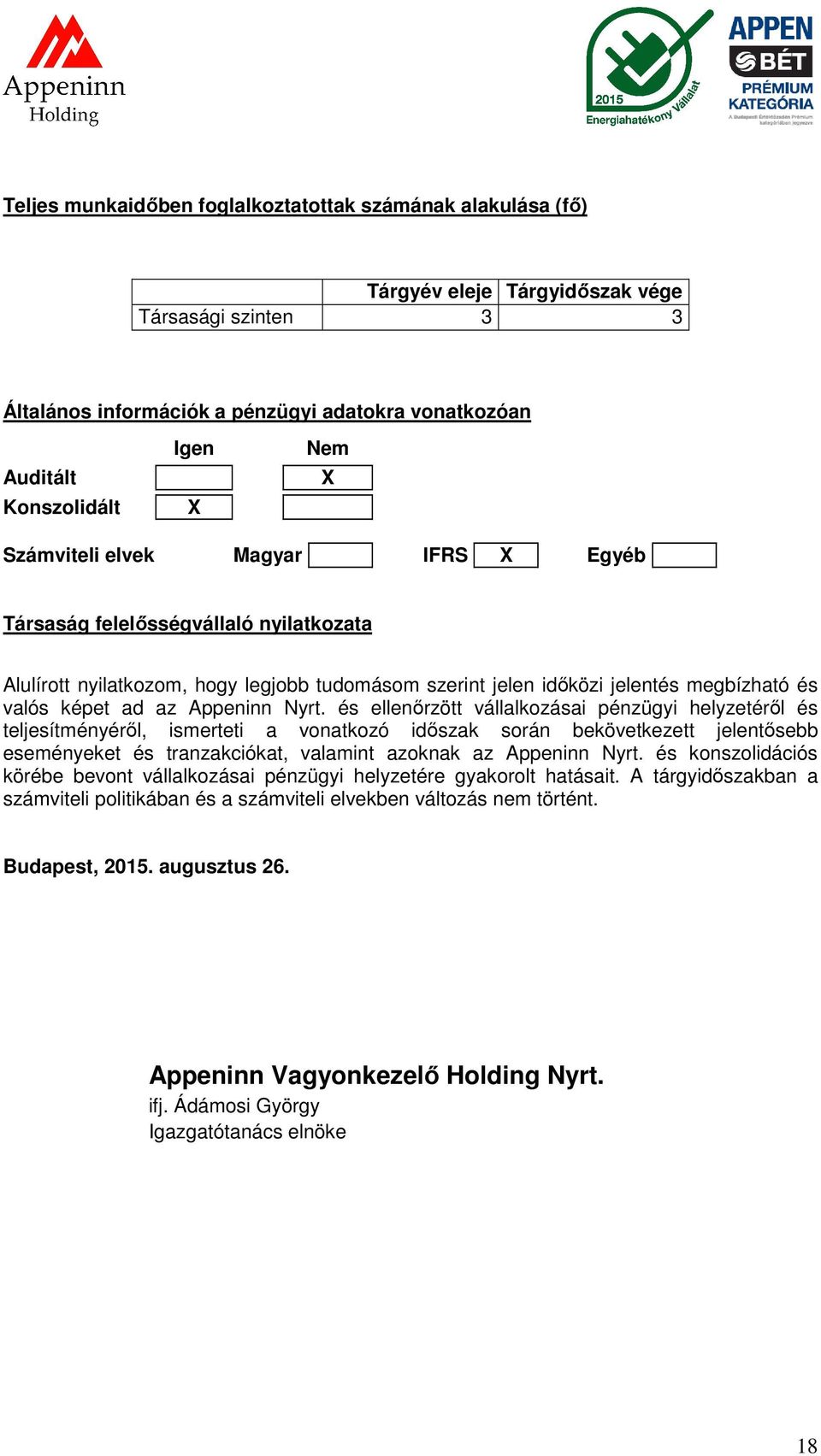 Appeninn Nyrt.