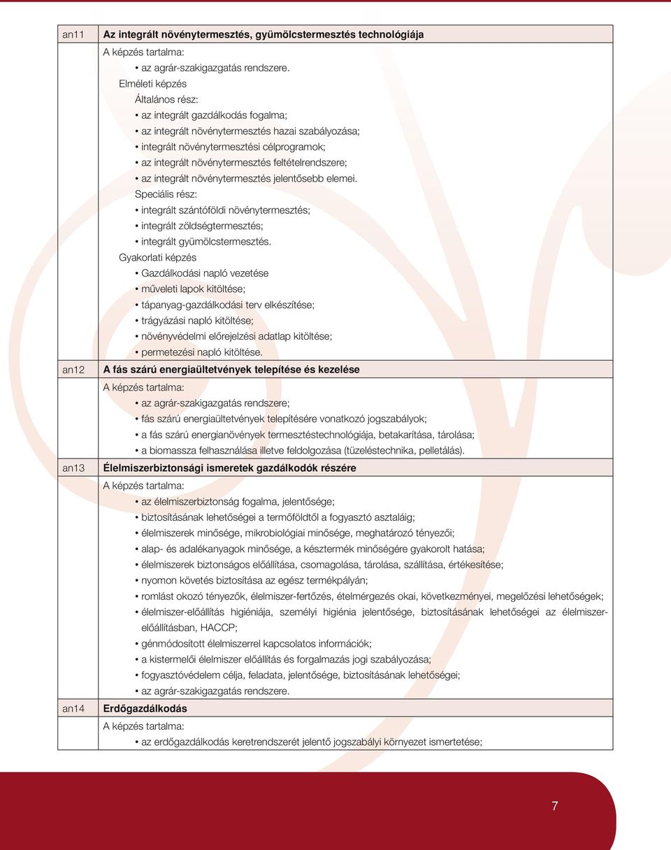 feltételrendszere; az integrált növénytermesztés jelentôsebb elemei. Speciális rész: integrált szántóföldi növénytermesztés; integrált zöldségtermesztés; integrált gyümölcstermesztés.