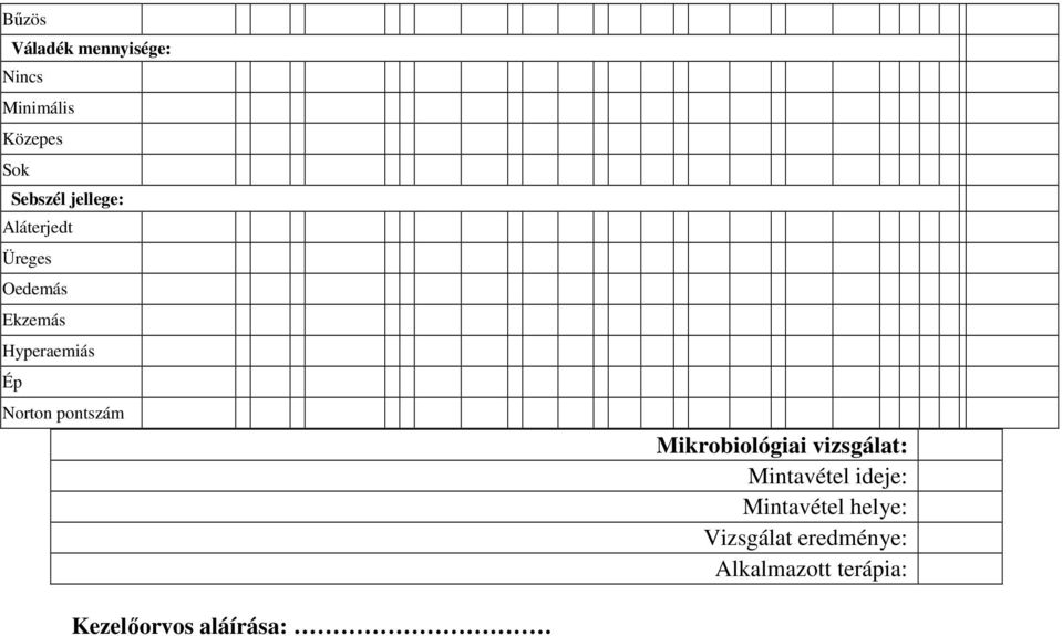 pontszám Mikrobiológiai vizsgálat: Mintavétel ideje: Mintavétel