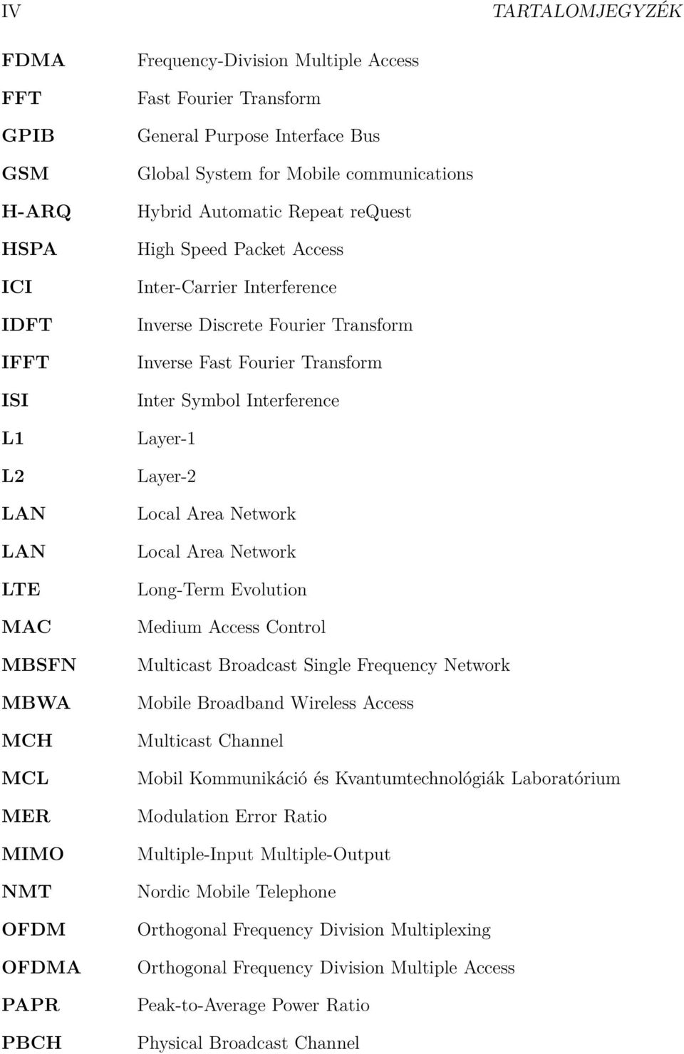 Fast Fourier Transform Inter Symbol Interference Layer-1 Layer-2 Local Area Network Local Area Network Long-Term Evolution Medium Access Control Multicast Broadcast Single Frequency Network Mobile