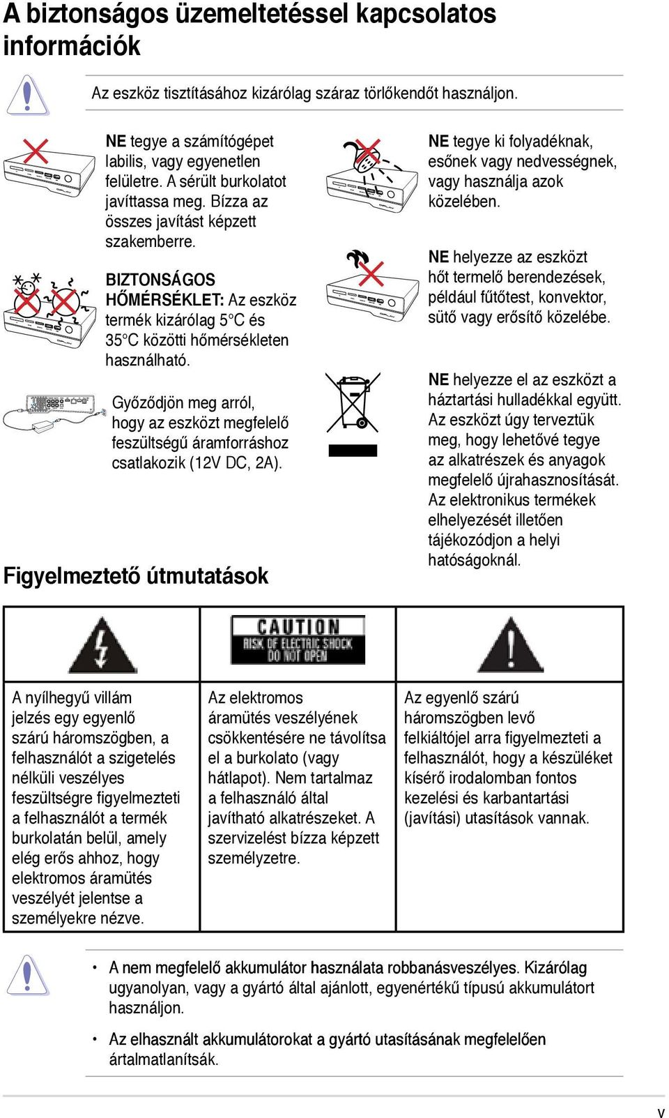 Győződjön meg arról, hogy az eszközt megfelelő feszültségű áramforráshoz csatlakozik (12V DC, 2A).