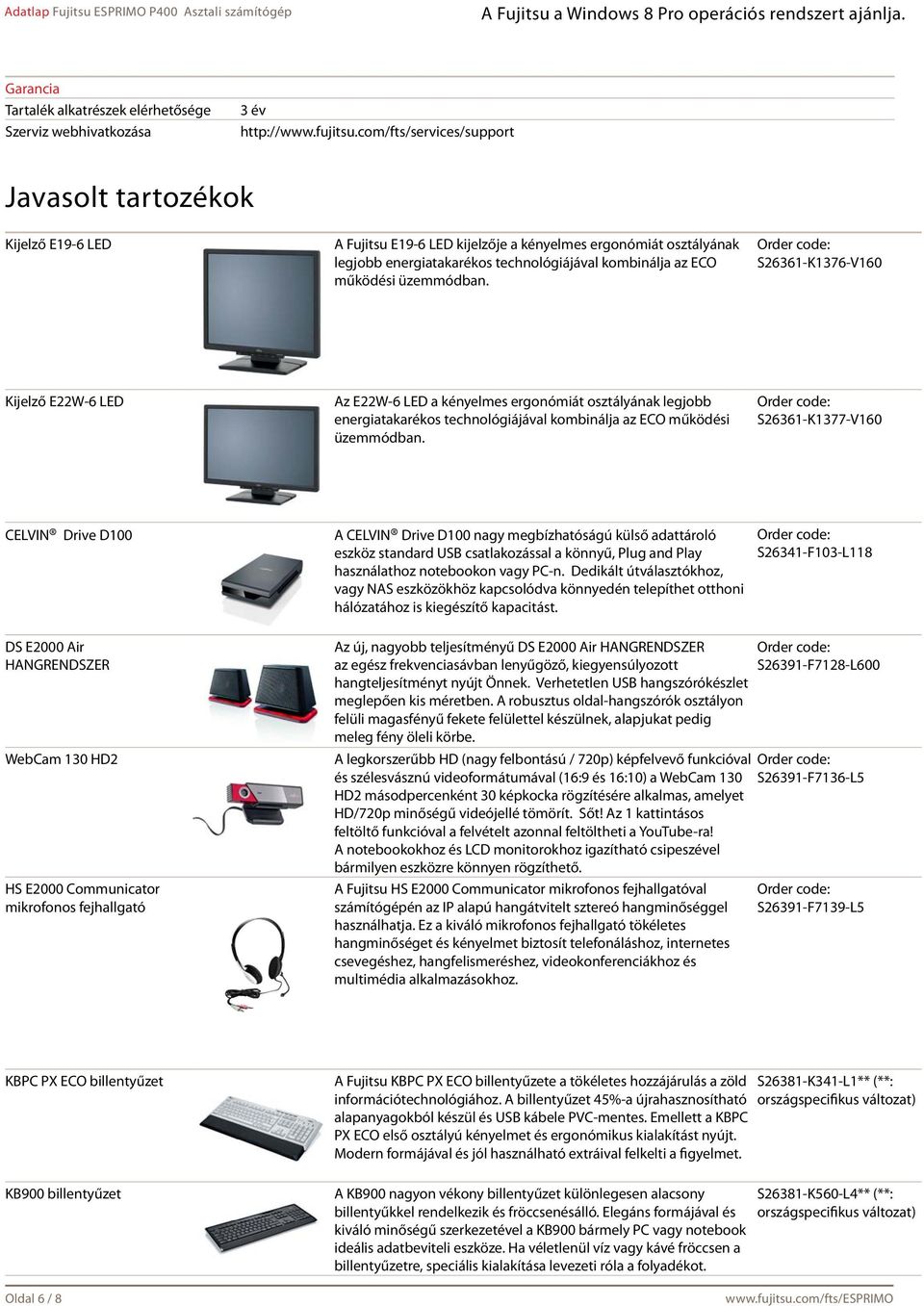 üzemmódban. S26361-K1376-V160 Kijelző E22W-6 LED Az E22W-6 LED a kényelmes ergonómiát osztályának legjobb energiatakarékos technológiájával kombinálja az ECO működési üzemmódban.