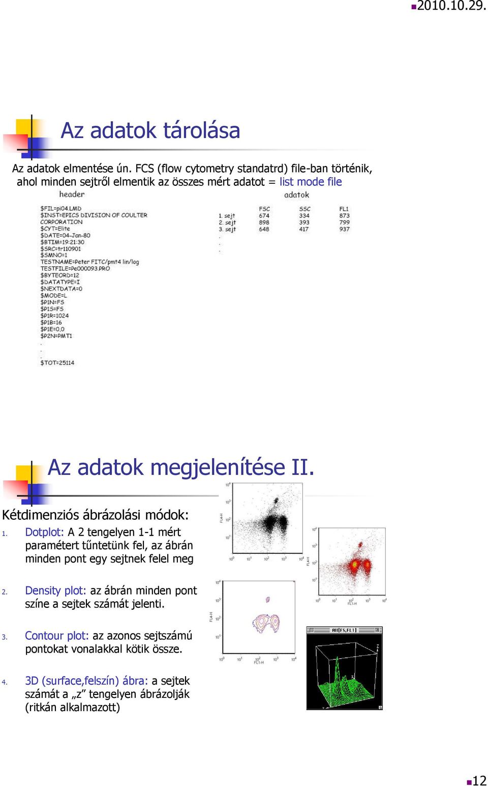 megjelenítése II. Kétdimenziós ábrázolási módok: 1.