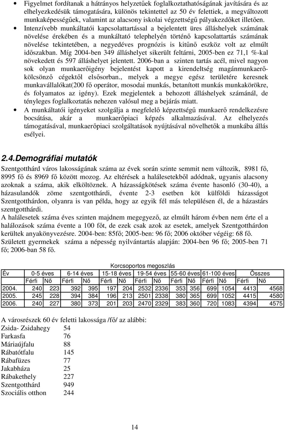 Intenzívebb munkáltatói kapcsolattartással a bejelentett üres álláshelyek számának növelése érekében és a munkáltató telephelyén történı kapcsolattartás számának növelése tekintetében, a negyedéves