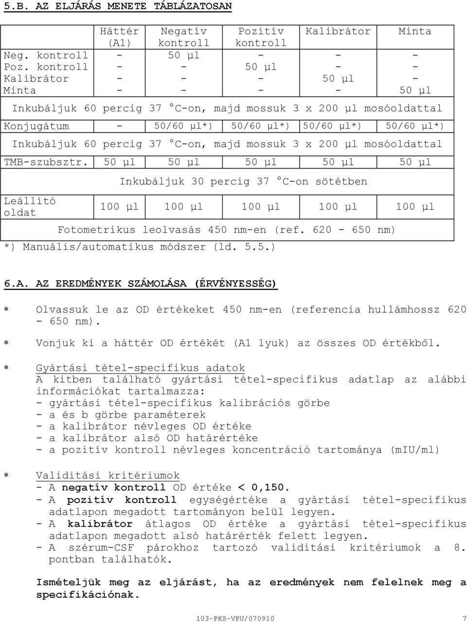 50/60 μl*) 50/60 μl*) 50/60 μl*) Inkubáljuk 60 percig 37 Con, majd mossuk 3 x 200 μl mosóoldattal TMBszubsztr.