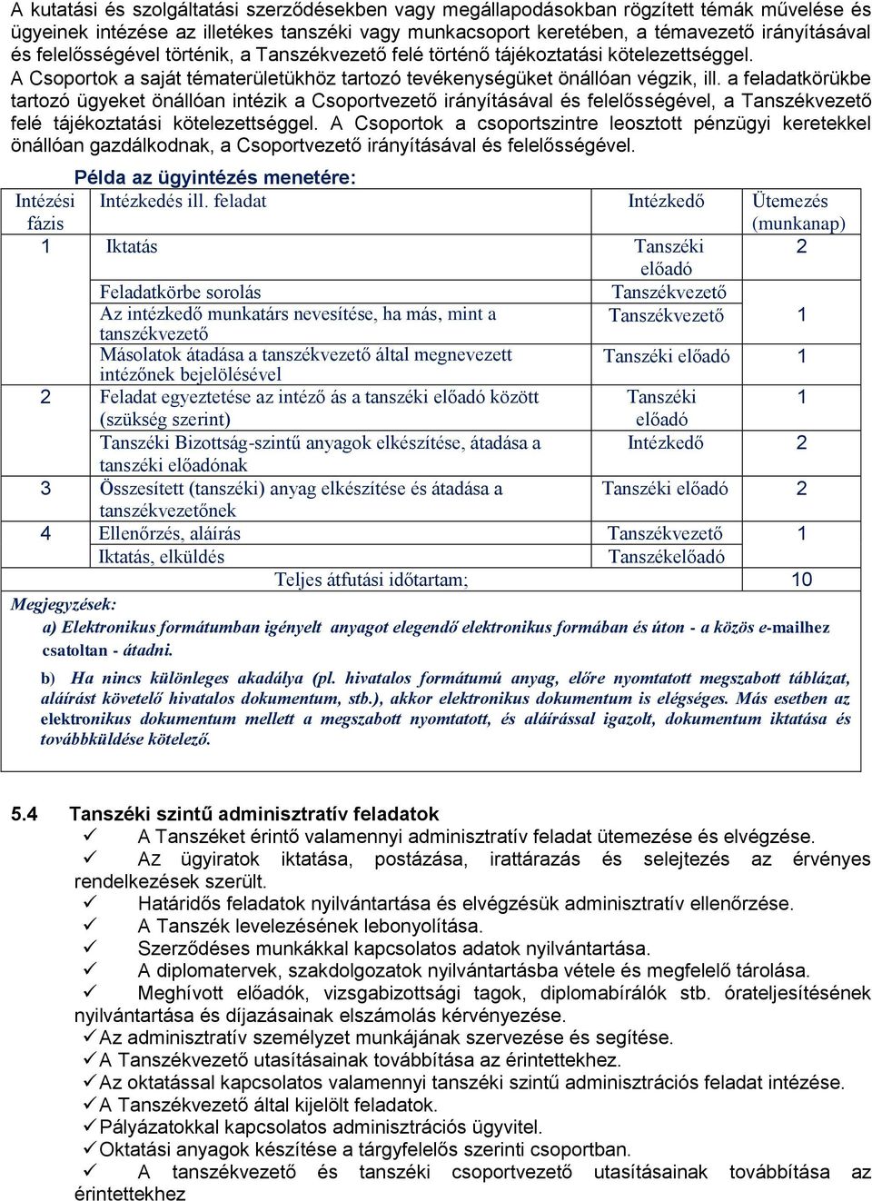 a feladatkörükbe tartozó ügyeket önállóan intézik a Csoportvezető irányításával és felelősségével, a Tanszékvezető felé tájékoztatási kötelezettséggel.