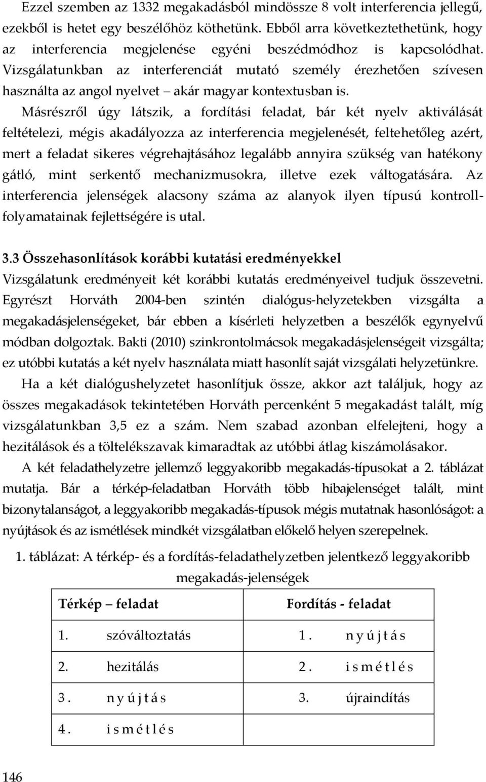 Vizsgálatunkban az interferenciát mutató személy érezhetően szívesen használta az angol nyelvet akár magyar kontextusban is.