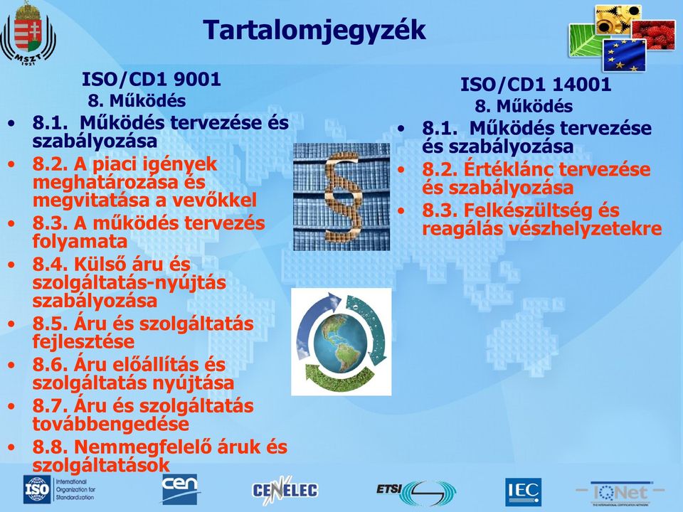 Külső áru és szolgáltatás-nyújtás szabályozása 8.5. Áru és szolgáltatás fejlesztése 8.6. Áru előállítás és szolgáltatás nyújtása 8.7.