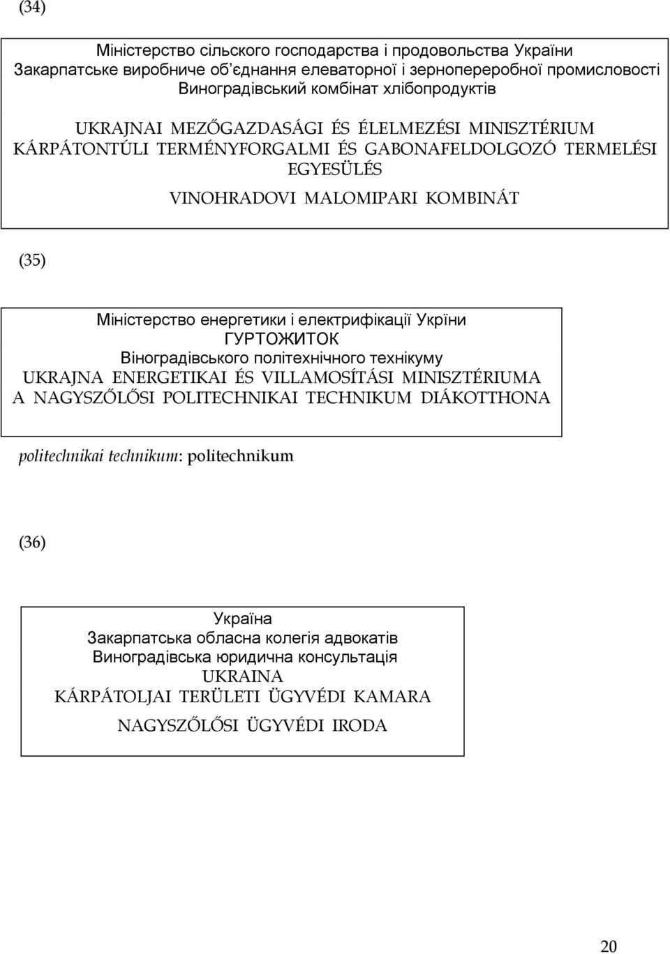 електрифікації Укрїни ГУРТОЖИТОК Вiноградівського політехнічного технікуму UKRAJNA ENERGETIKAI ÉS VILLAMOSÍTÁSI MINISZTÉRIUMA A NAGYSZİLİSI POLITECHNIKAI TECHNIKUM DIÁKOTTHONA