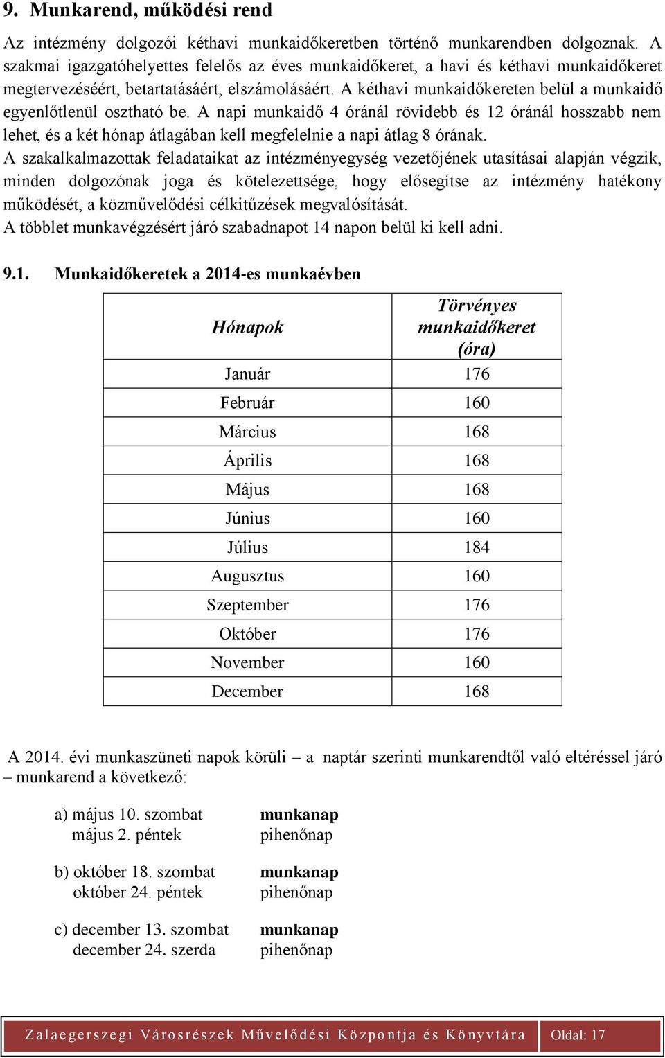 A kéthavi munkaidőkereten belül a munkaidő egyenlőtlenül osztható be.