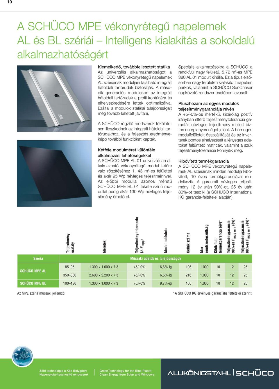 A második generációs modulokon az integrált hátoldali tartórudak a profil kontúrjára és elhelyezkedésére lettek optimalizálva. Ezáltal a modulok statikai tulajdonságait még tovább lehetett javítani.