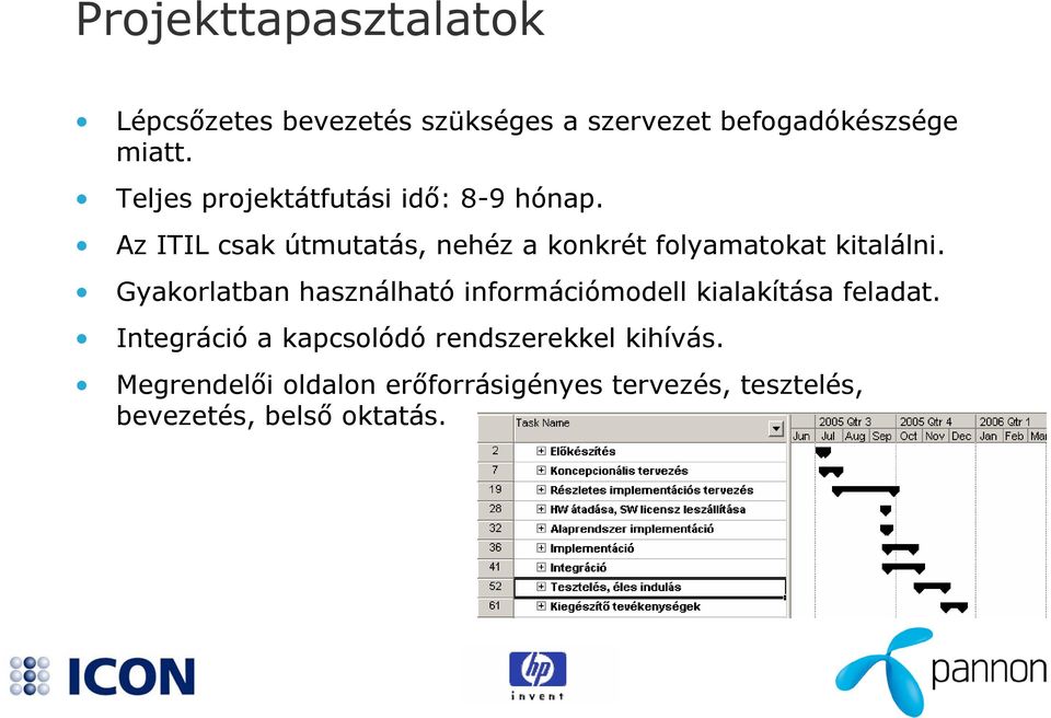 Az ITIL csak útmutatás, nehéz a konkrét folyamatokat kitalálni.