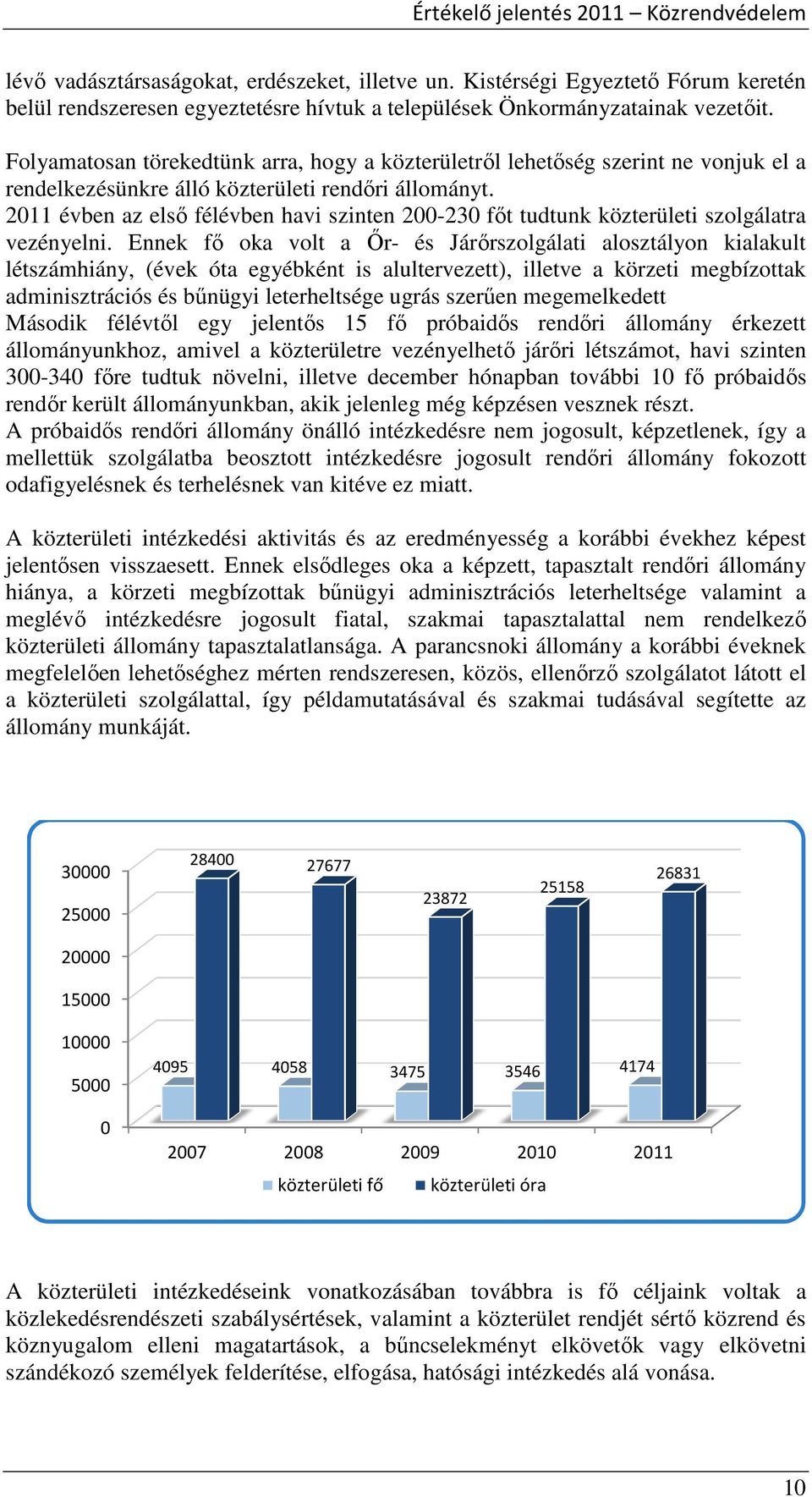 Folyamatosan törekedtünk arra, hogy a közterületről lehetőség szerint ne vonjuk el a rendelkezésünkre álló közterületi rendőri állományt.