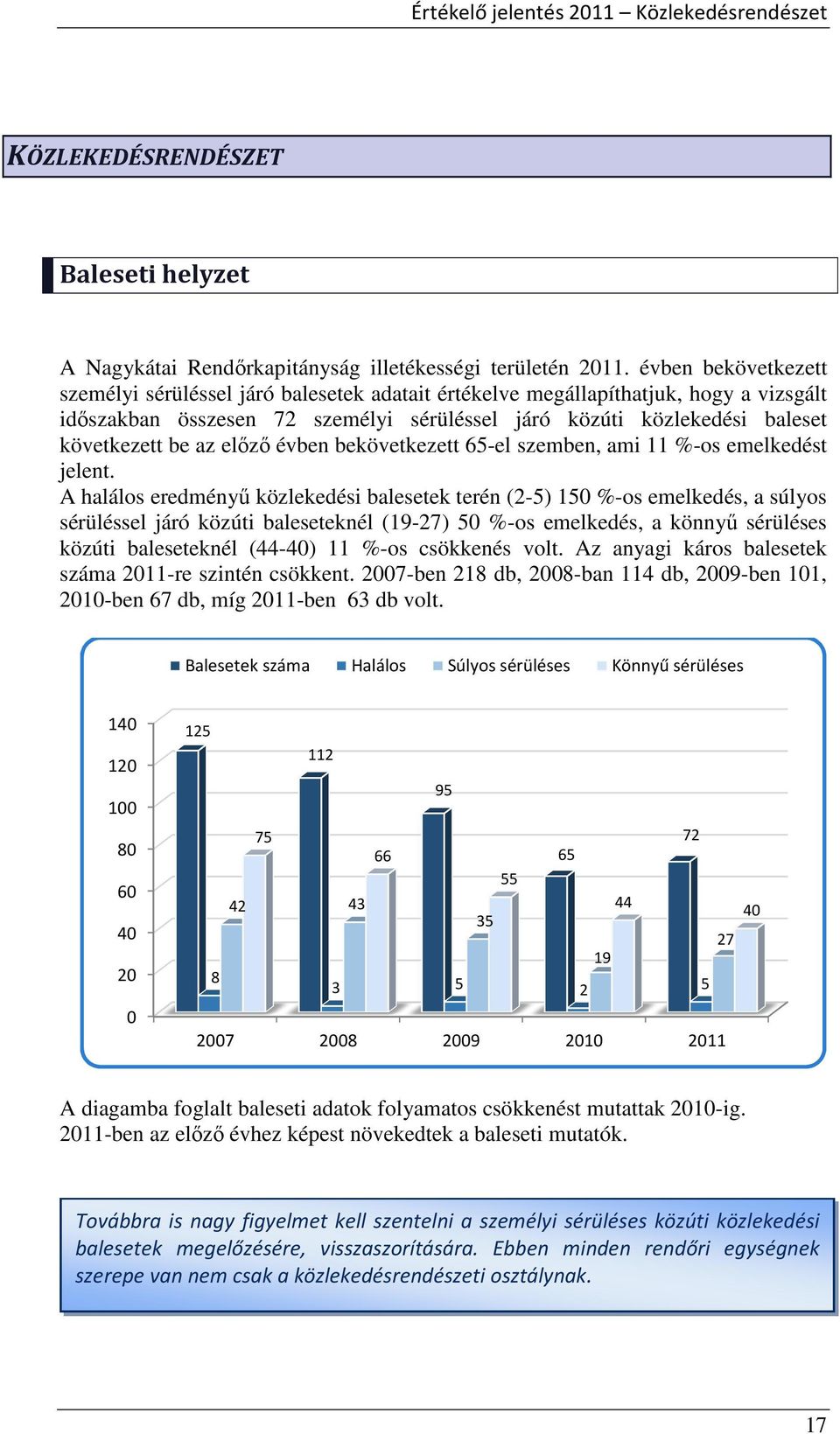 előző évben bekövetkezett 65-el szemben, ami 11 %-os emelkedést jelent.