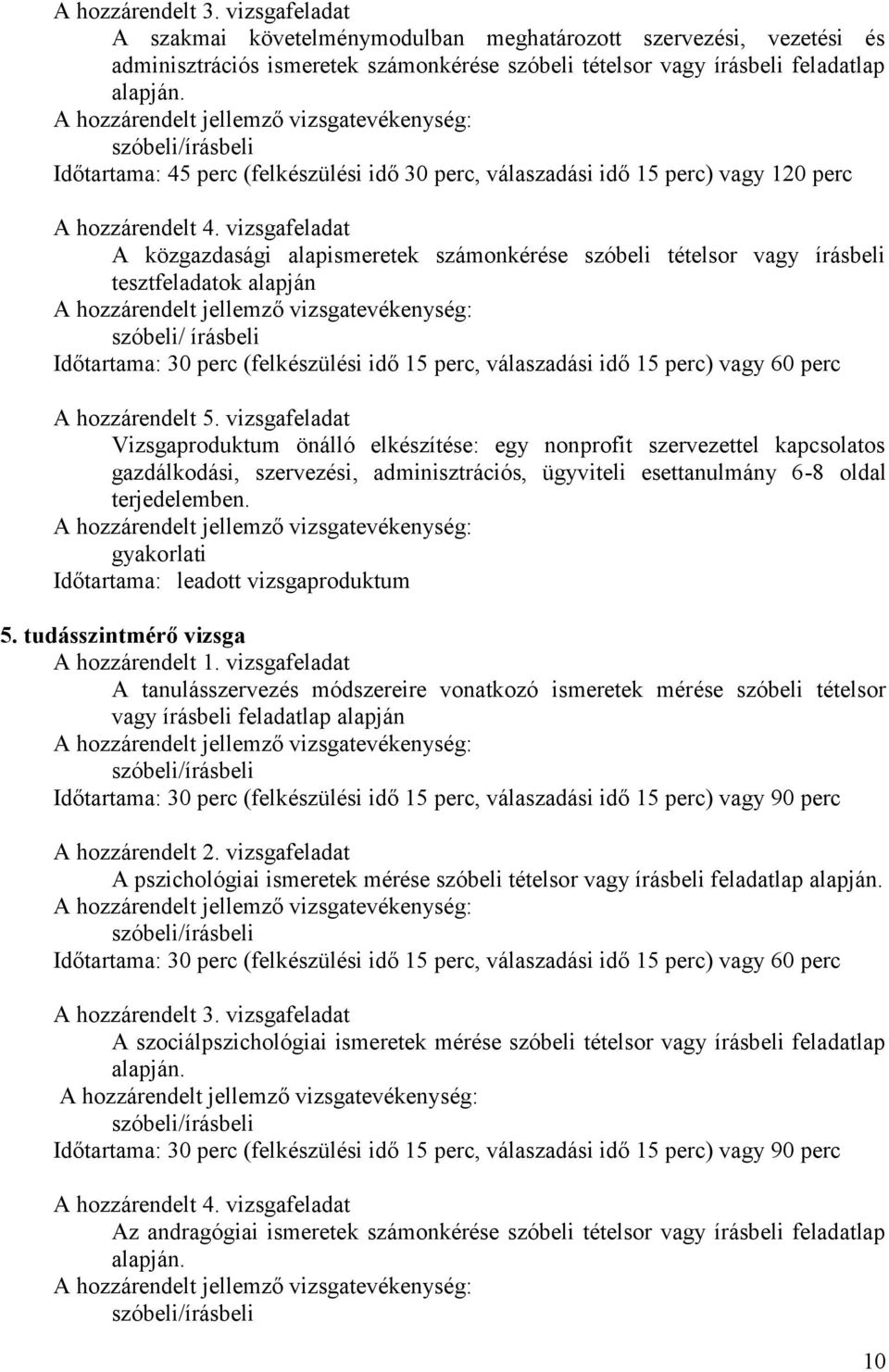 vizsgafeladat A közgazdasági alapismeretek számonkérése szóbeli tételsor vagy írásbeli tesztfeladatok alapján szóbeli/ írásbeli Időtartama: 30 perc (felkészülési idő 15 perc, válaszadási idő 15 perc)