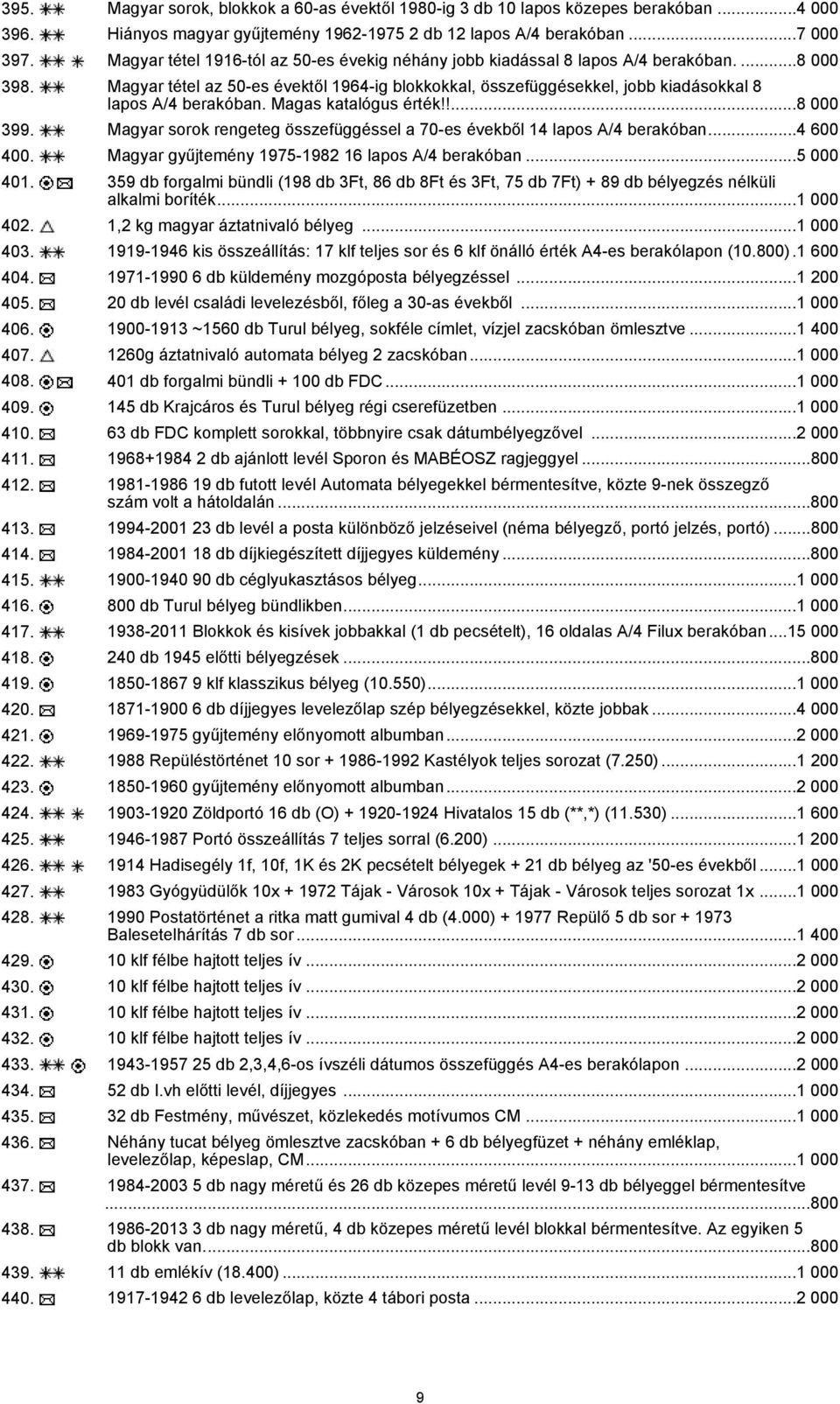 Magyar tétel az 50-es évektől 1964-ig blokkokkal, összefüggésekkel, jobb kiadásokkal 8 lapos A/4 berakóban. Magas katalógus érték!!...8 000 399.