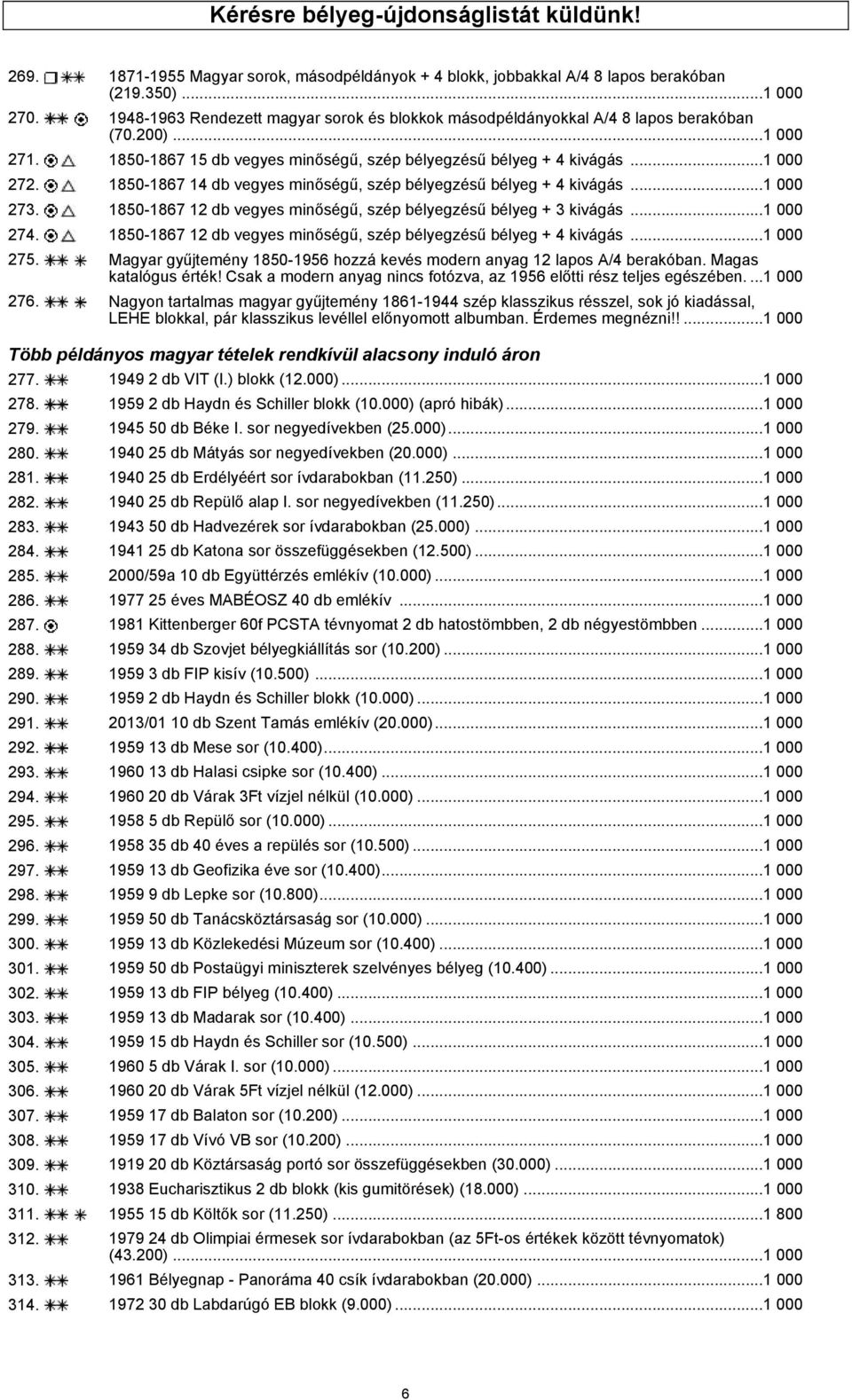 1850-1867 14 db vegyes minőségű, szép bélyegzésű bélyeg + 4 kivágás...1 000 273. 1850-1867 12 db vegyes minőségű, szép bélyegzésű bélyeg + 3 kivágás...1 000 274.