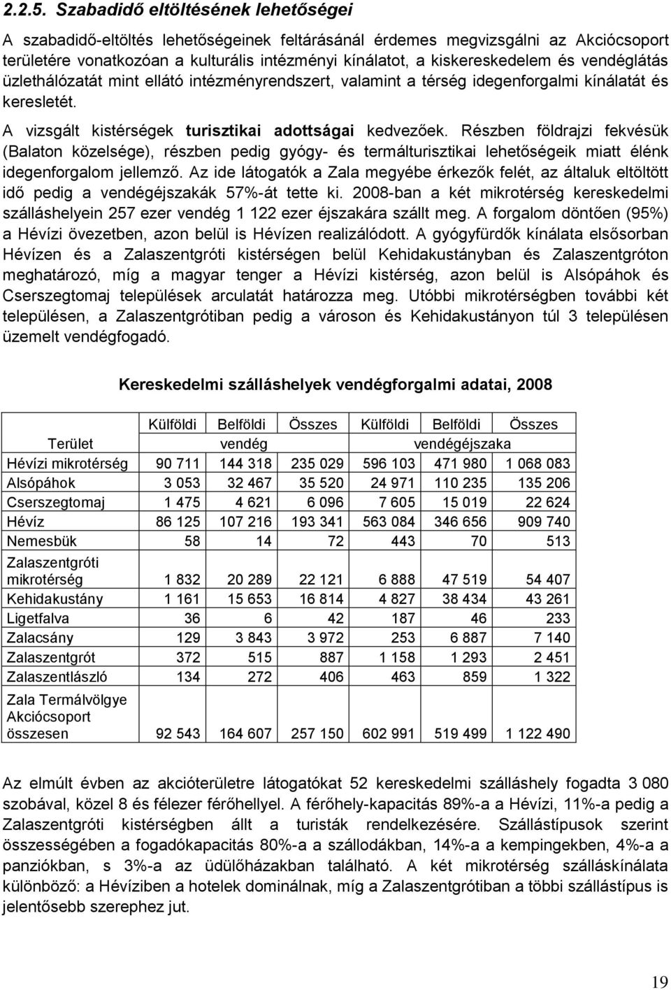 vendéglátás üzlethálózatát mint ellátó intézményrendszert, valamint a térség idegenforgalmi kínálatát és keresletét. A vizsgált kistérségek turisztikai adottságai kedvezőek.