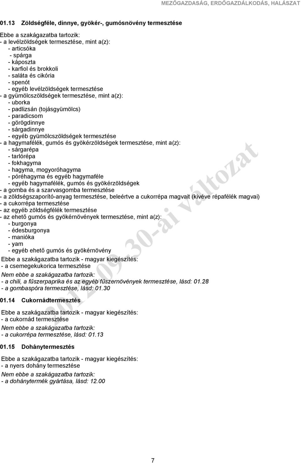 levélzöldségek termesztése - a gyümölcszöldségek termesztése, mint a(z): - uborka - padlizsán (tojásgyümölcs) - paradicsom - görögdinnye - sárgadinnye - egyéb gyümölcszöldségek termesztése - a