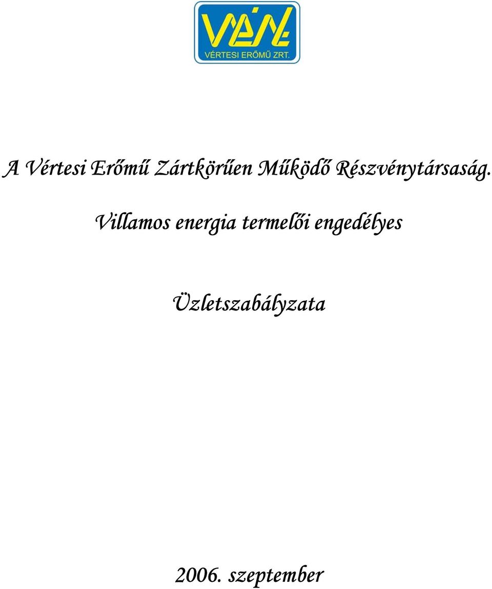 Villamos energia termelői