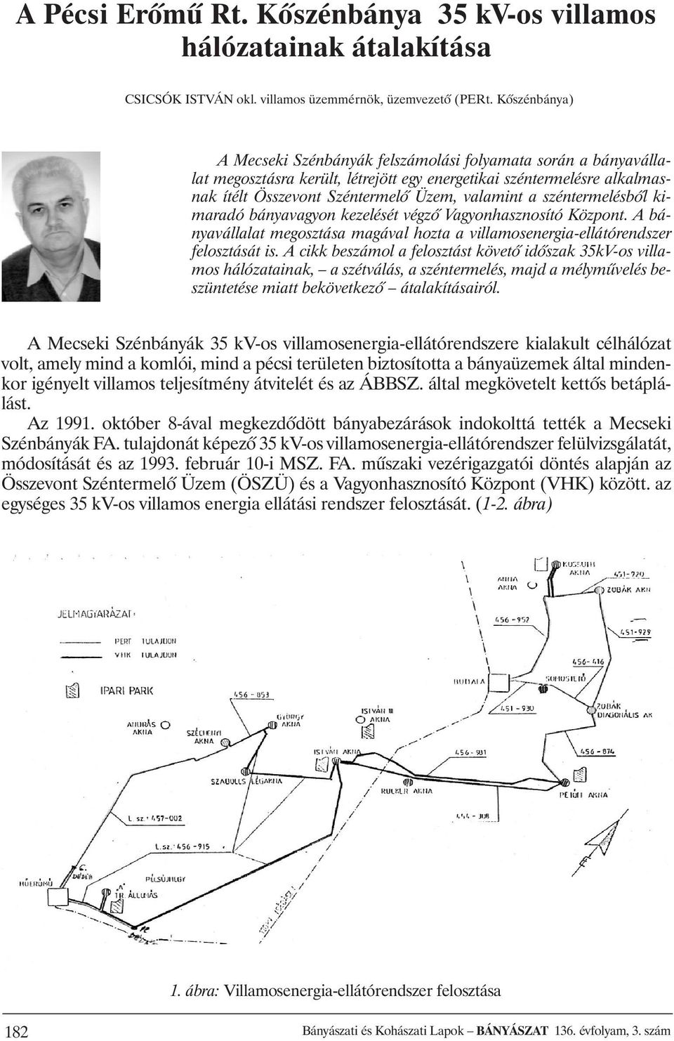 széntermelésbõl kimaradó bányavagyon kezelését végzõ Vagyonhasznosító Központ. A bányavállalat megosztása magával hozta a villamosenergia-ellátórendszer felosztását is.