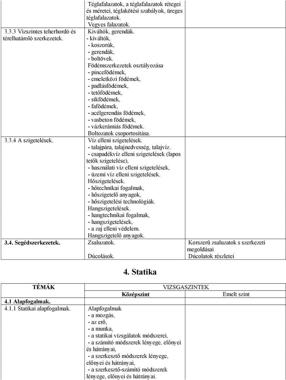 Födémszerkezetek osztályozása - pincefödémek, - emeletközi födémek, - padlásfödémek, - tetőfödémek, - síkfödémek, - fafödémek, - acélgerendás födémek, - vasbeton födémek, - vázkerámiás födémek.