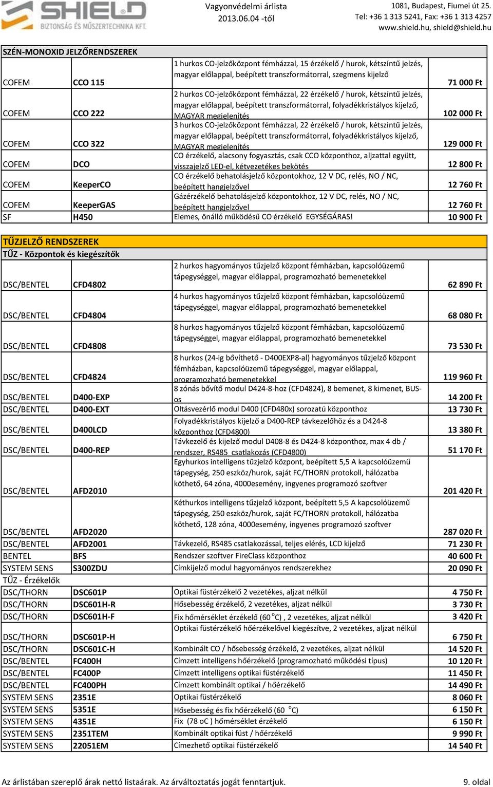 322 3 hurkos CO-jelzőközpont fémházzal, 22 érzékelő / hurok, kétszíntű jelzés, magyar előlappal, beépített transzformátorral, folyadékkristályos kijelző, MAGYAR megjelenítés 129 000 Ft COFEM DCO CO