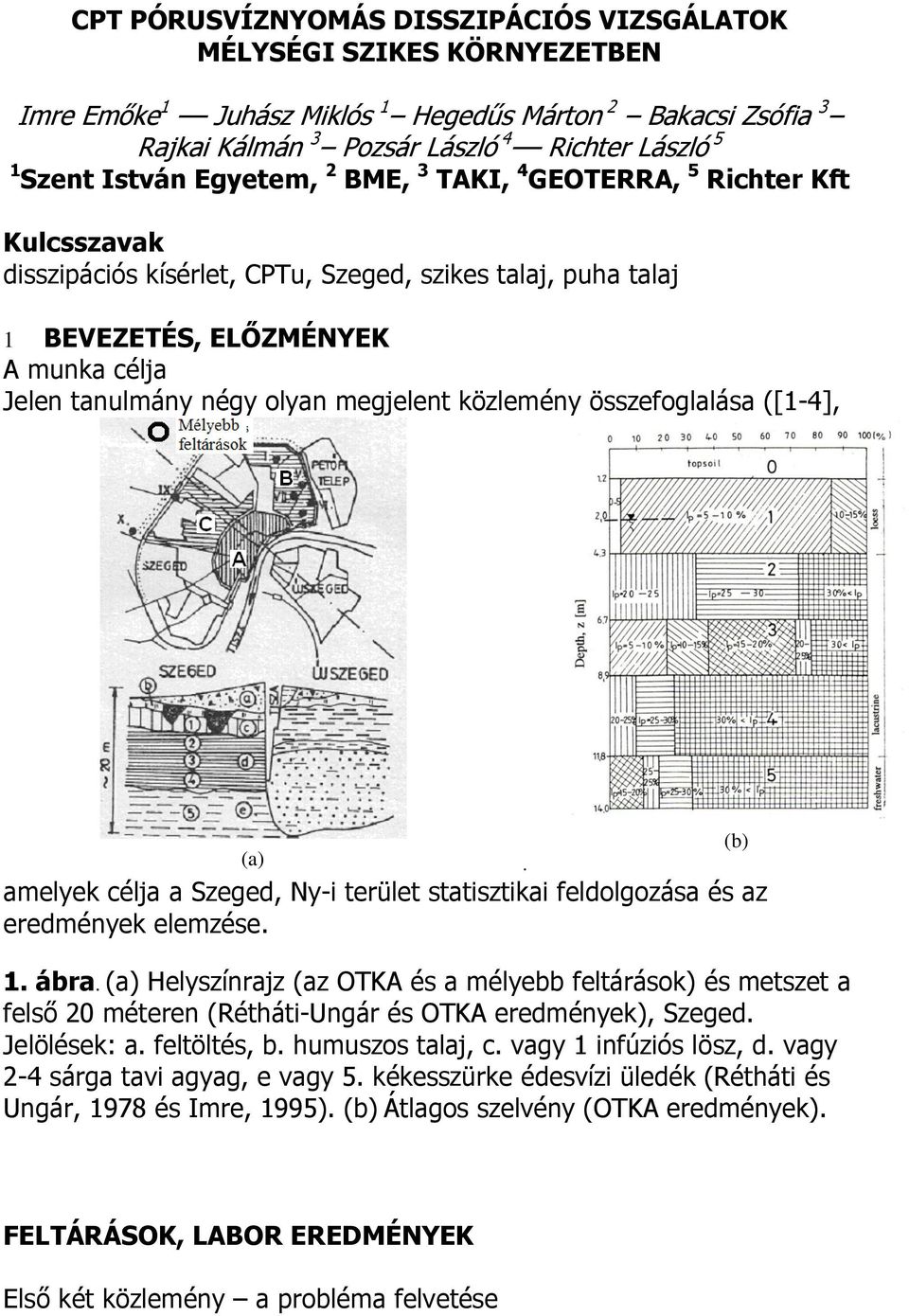 közlemény összefoglalása ([1-4], (a) amelyek célja a Szeged, Ny-i terület statisztikai feldolgozása és az eredmények elemzése. 1. ábra.
