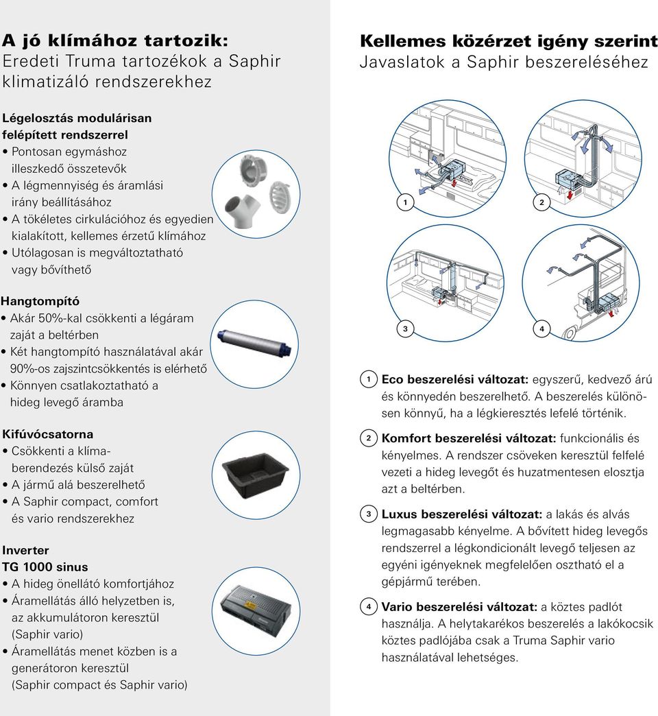 bővíthető 1 2 Hangtompító Akár 50%-kal csökkenti a légáram zaját a beltérben Két hangtompító használatával akár 90%-os zajszintcsökkentés is elérhető Könnyen csatlakoztatható a hideg levegő áramba