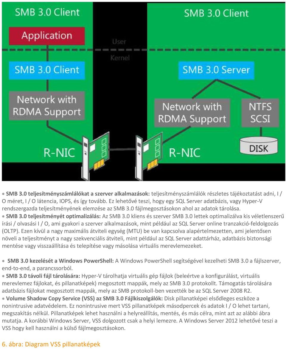 0 kliens és szerver SMB 3.0 lettek optimalizálva kis véletlenszerű írási / olvasási I / O, ami gyakori a szerver alkalmazások, mint például az SQL Server online tranzakció-feldolgozás (OLTP).