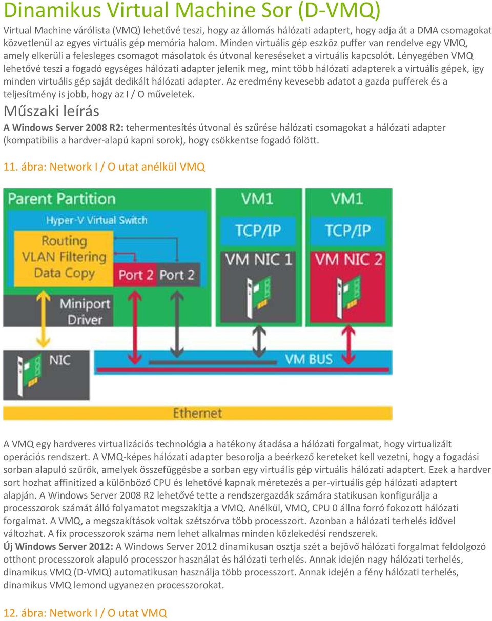 Lényegében VMQ lehetővé teszi a fogadó egységes hálózati adapter jelenik meg, mint több hálózati adapterek a virtuális gépek, így minden virtuális gép saját dedikált hálózati adapter.