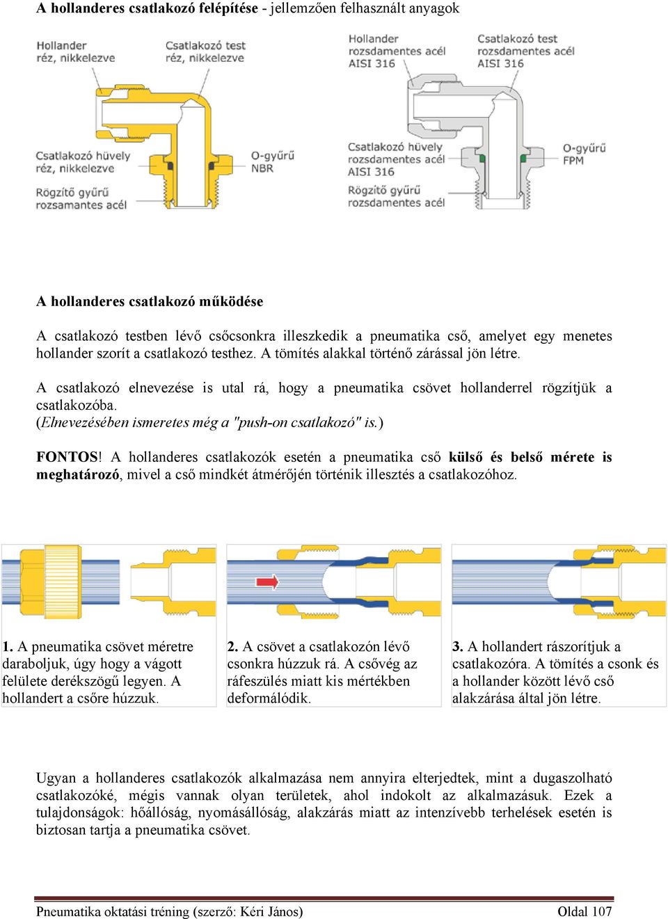 (Elnevezésében ismeretes még a "push-n csatlakzó" is.) FONTOS!