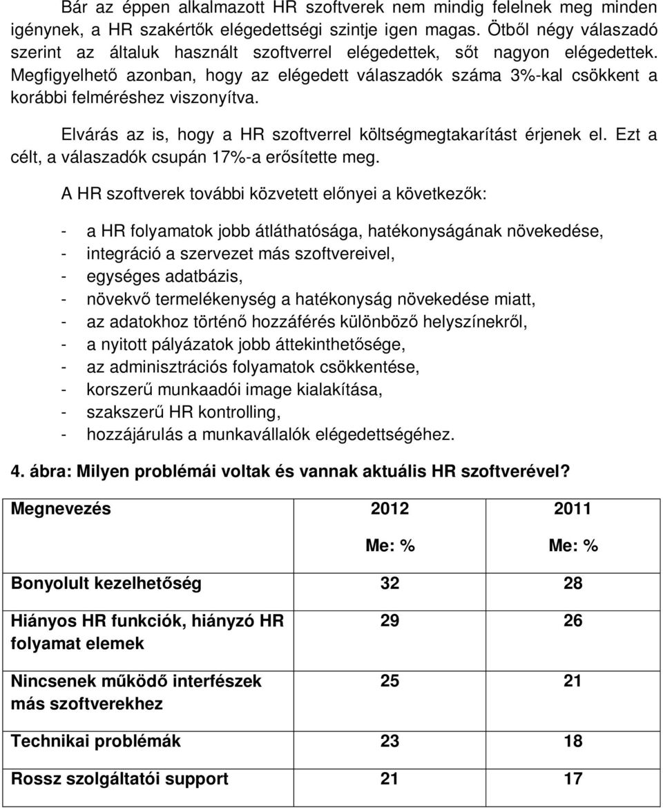 Megfigyelhető azonban, hogy az elégedett válaszadók száma 3-kal csökkent a korábbi felméréshez viszonyítva. Elvárás az is, hogy a HR szoftverrel költségmegtakarítást érjenek el.