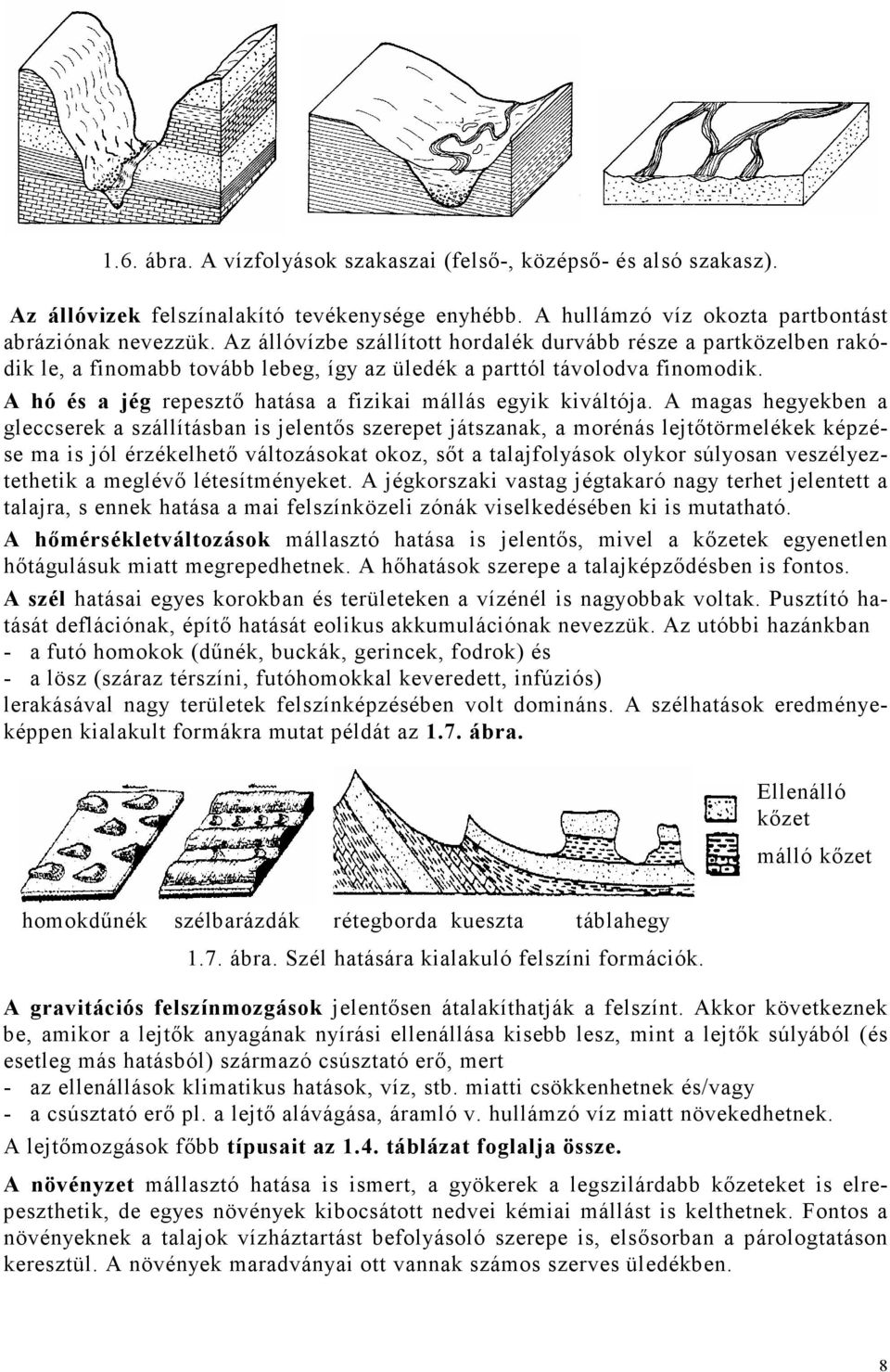 A hó és a jég repesztı hatása a fizikai mállás egyik kiváltója.