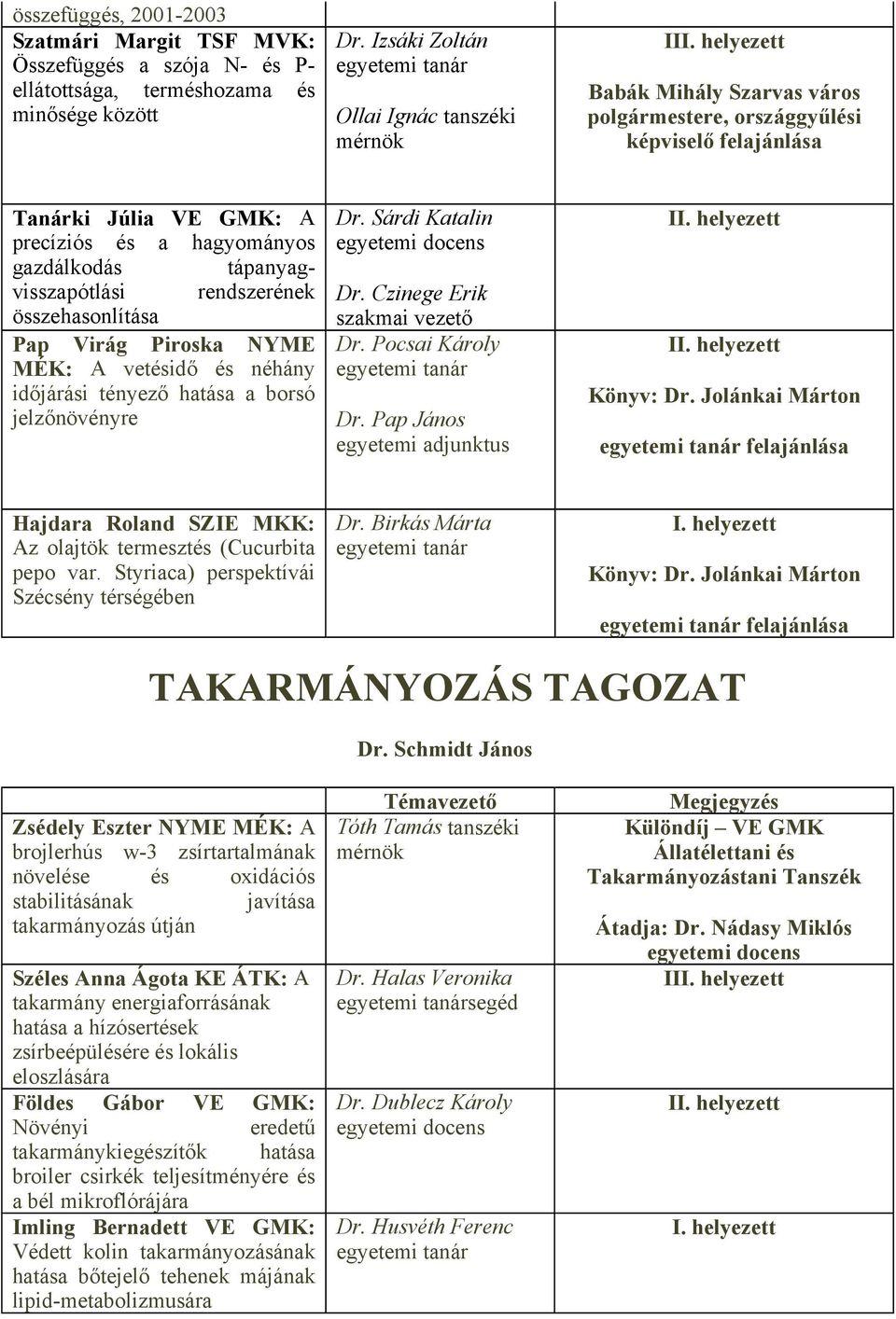 tápanyagvisszapótlási rendszerének összehasonlítása Pap Virág Piroska NYME MÉK: A vetésidő és néhány időjárási tényező hatása a borsó jelzőnövényre Dr. Sárdi Katalin Dr.