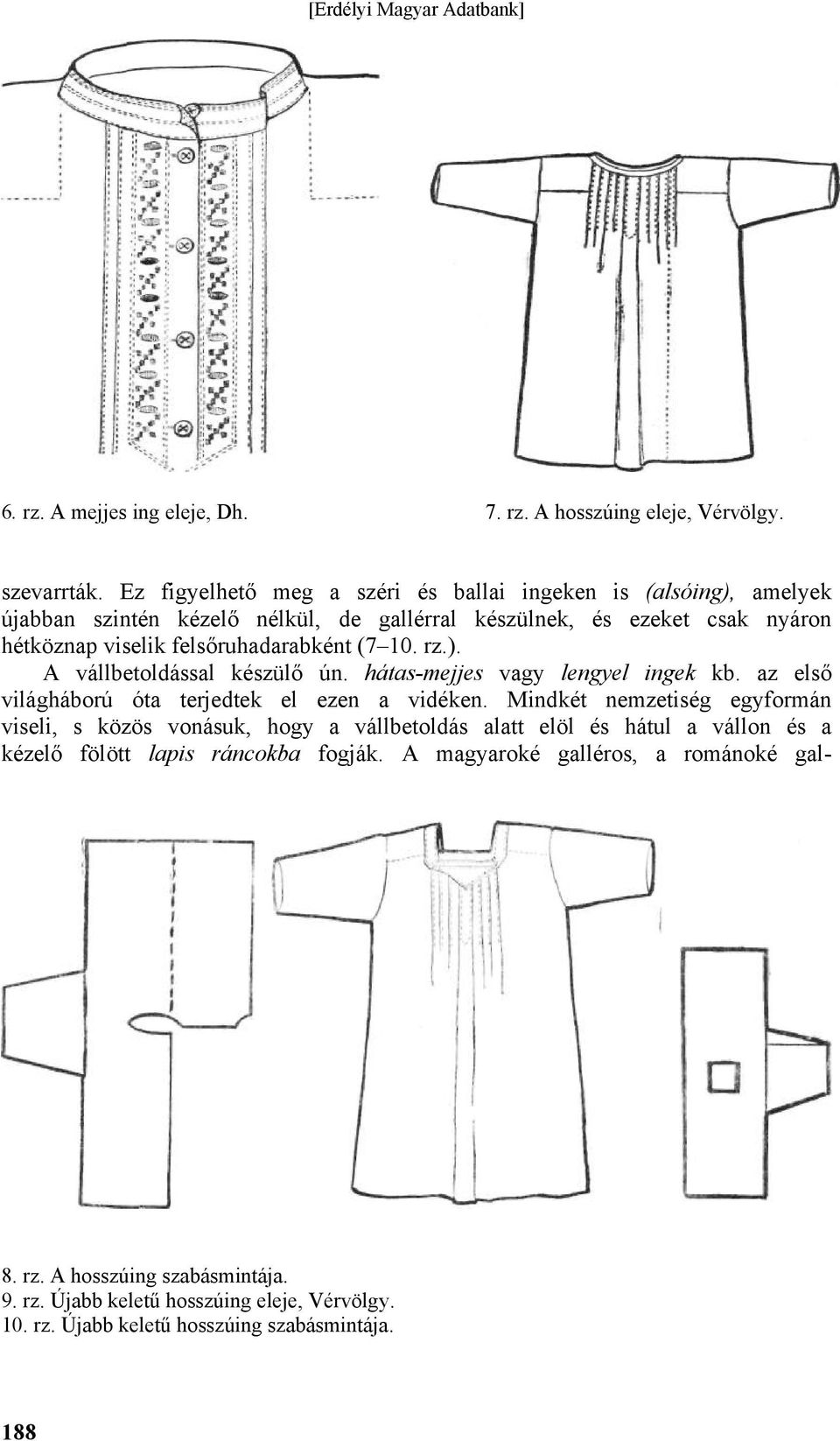 felsőruhadarabként (7 10. rz.). A vállbetoldással készülő ún. hátas-mejjes vagy lengyel ingek kb. az első világháború óta terjedtek el ezen a vidéken.