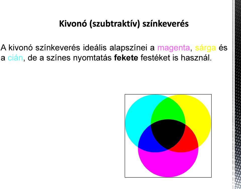 és a cián, de a színes
