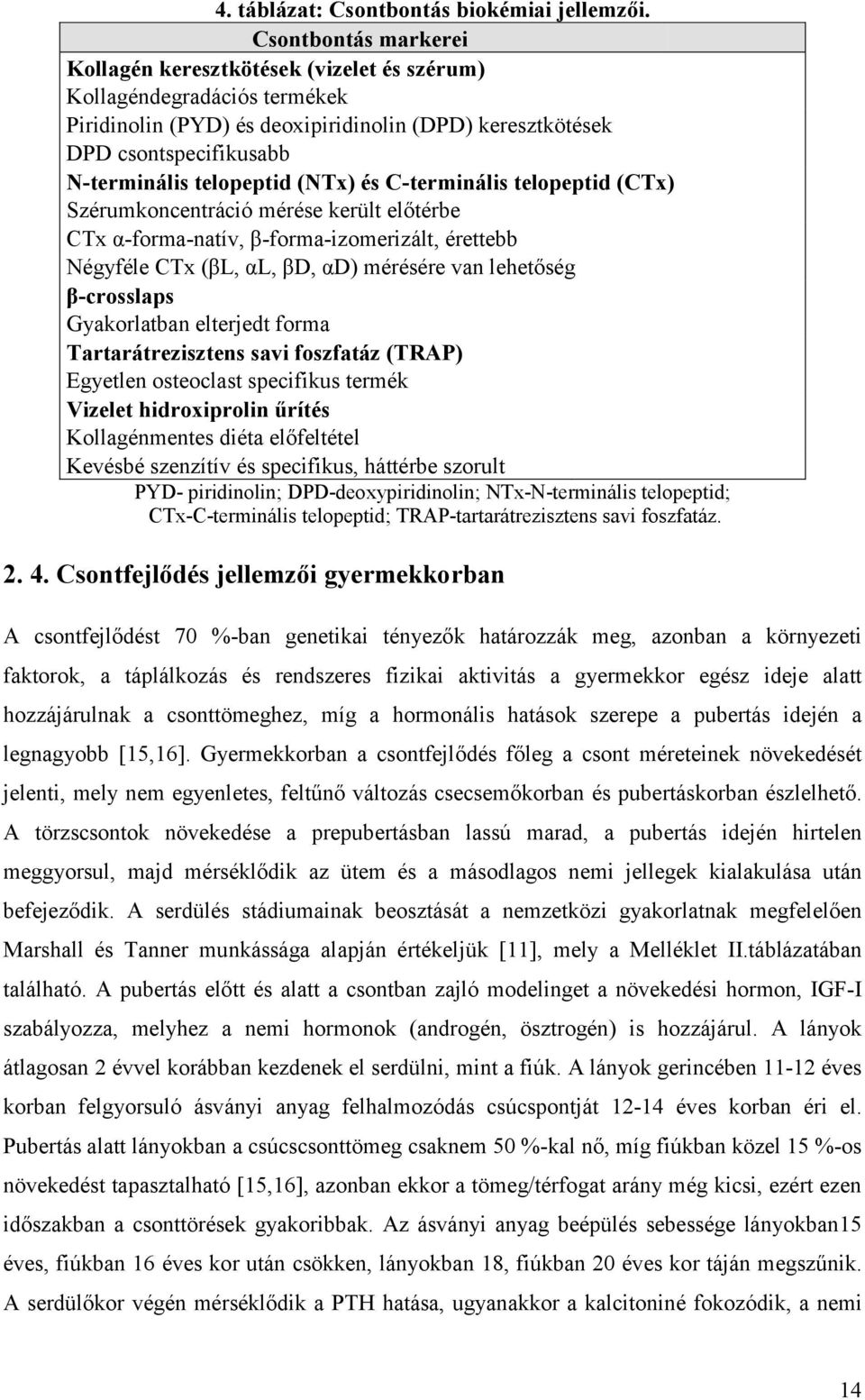 (NTx) és C-terminális telopeptid (CTx) Szérumkoncentráció mérése került előtérbe CTx α-forma-natív, β-forma-izomerizált, érettebb Négyféle CTx (βl, αl, βd, αd) mérésére van lehetőség β-crosslaps