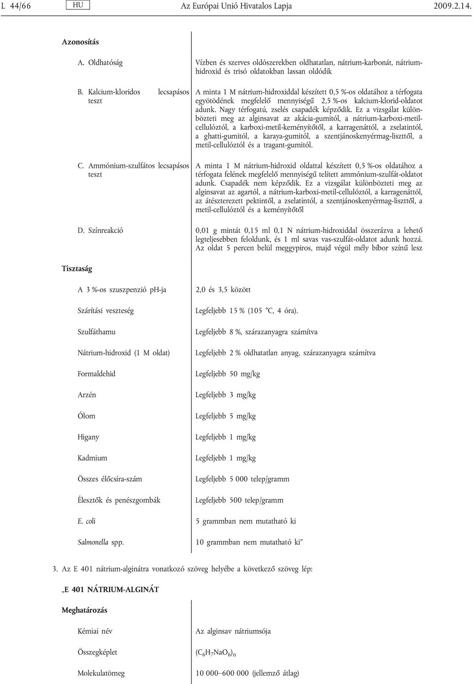 Ammónium-szulfátos lecsapásos teszt A minta 1 M nátrium-hidroxiddal készített 0,5 %-os oldatához a térfogata egyötödének megfelelő mennyiségű 2,5 %-os kalcium-klorid-oldatot adunk.