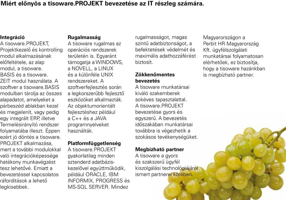 basis modulban tárolja az összes alapadatot, amelyeket a párbeszéd ablakban kezel és megjelenít, vagy pedig egy integrált ERP, illetve Termelésirányító rendszer folyamatába illeszt.