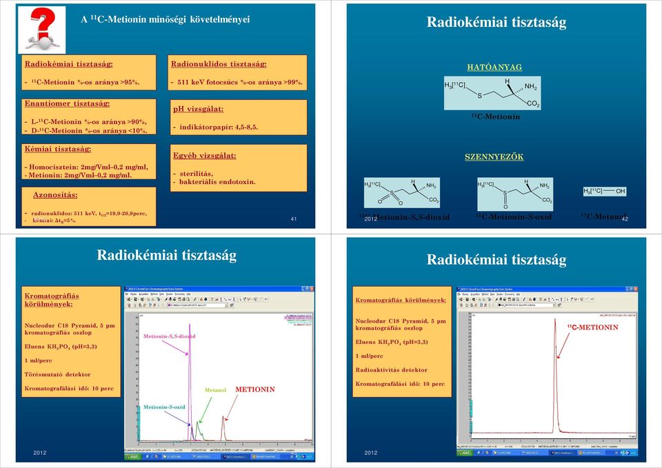 3 [ C] S CMetionin N 2 C 2 Kémiai tisztaság: omocisztein: 2mg/Vml0,2 mg/ml, Metionin: 2mg/Vml0,2 mg/ml. Azonosítás: Egyéb vizsgálat: sterilitás, bakteriális endotoxin.