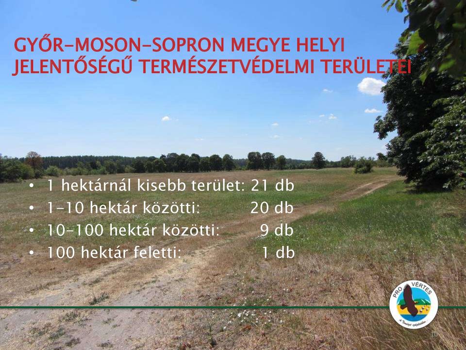 terület: 21 db 1-10 hektár közötti: 20 db
