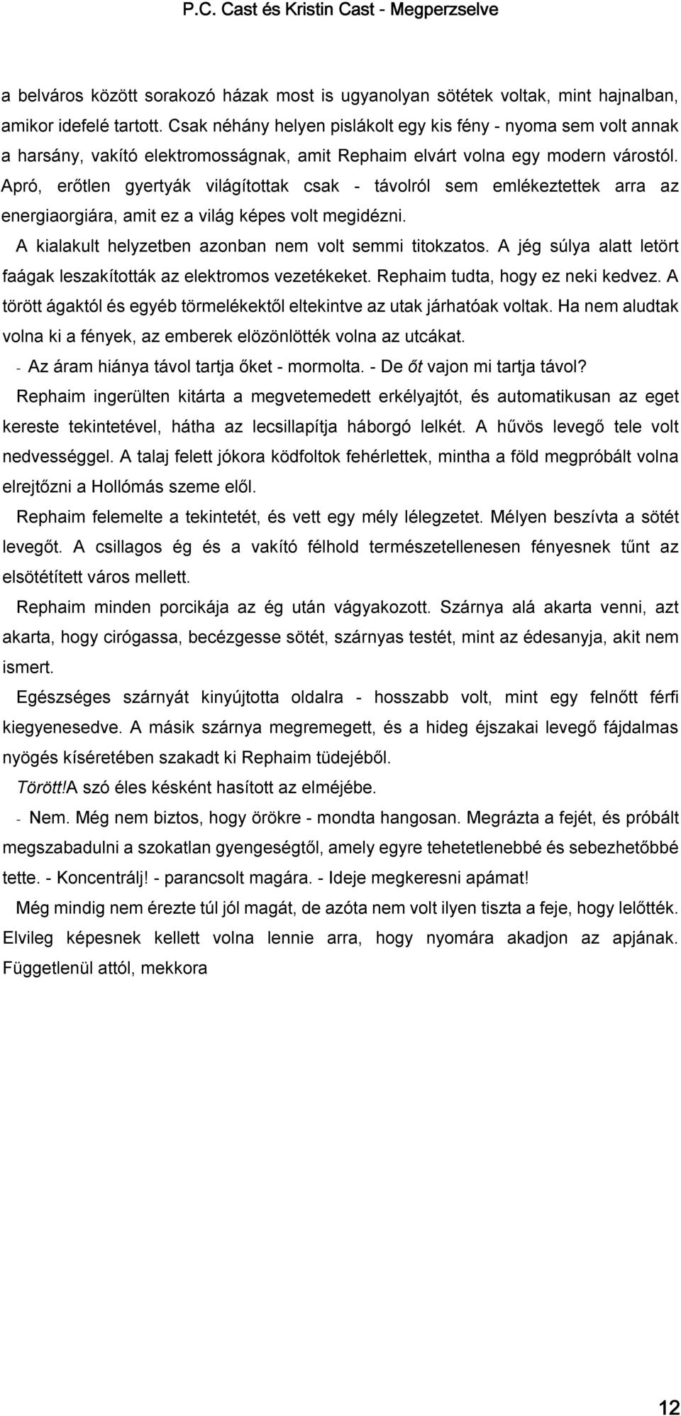 Apró, erőtlen gyertyák világítottak csak - távolról sem emlékeztettek arra az energiaorgiára, amit ez a világ képes volt megidézni. A kialakult helyzetben azonban nem volt semmi titokzatos.