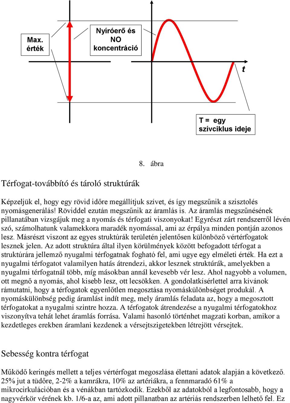 Az áramlás megszűnésének pillanatában vizsgájuk meg a nyomás és térfogati viszonyokat!