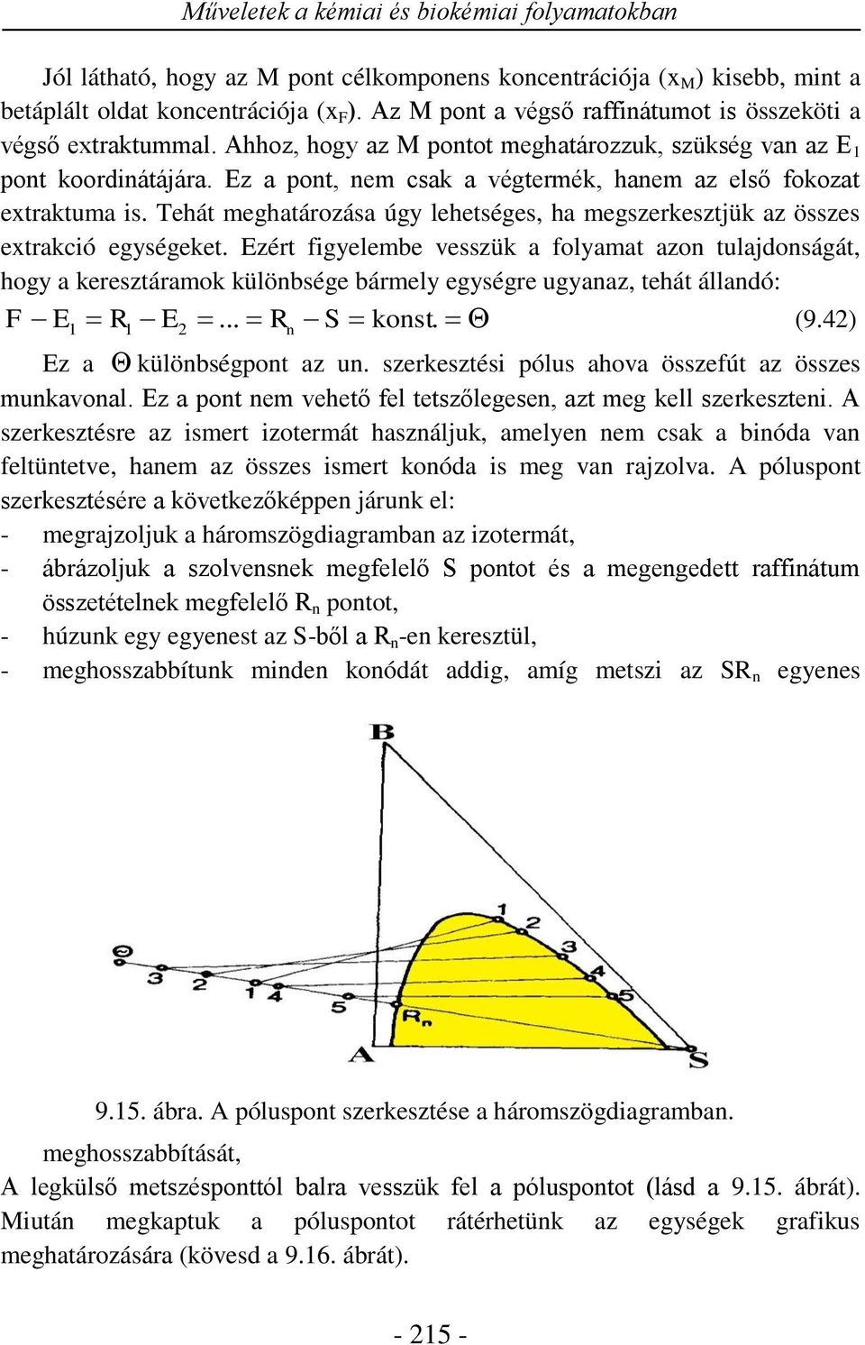 Ez a pont, nem csak a végtermék, hanem az első fokozat etraktuma is. Tehát meghatározása úgy lehetséges, ha megszerkesztjük az összes etrakció egységeket.