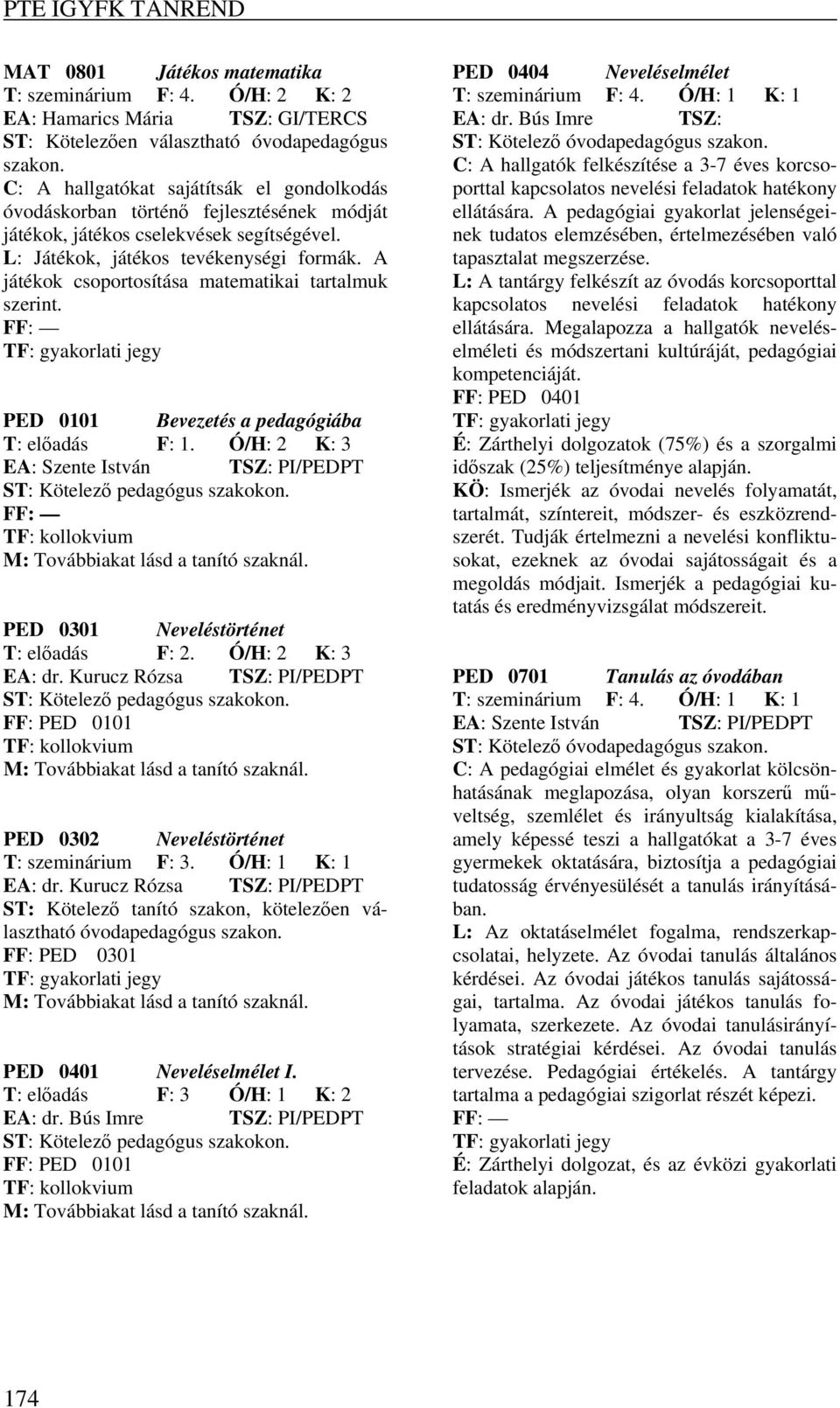 A játékok csoportosítása matematikai tartalmuk szerint. PED 0101 Bevezetés a pedagógiába T: előadás F: 1. Ó/H: 2 K: 3 EA: Szente István TSZ: PI/PEDPT ST: Kötelező pedagógus szakokon.