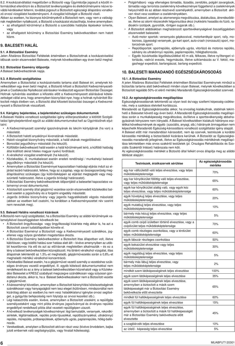 Abban az esetben, ha bizonyos körülményekrôl a Biztosított nem, vagy nem a valóságnak megfelelôen nyilatkozott, a Biztosító a kockázatot elutasíthatja, kivéve amennyiben: az elhallgatott körülményt a