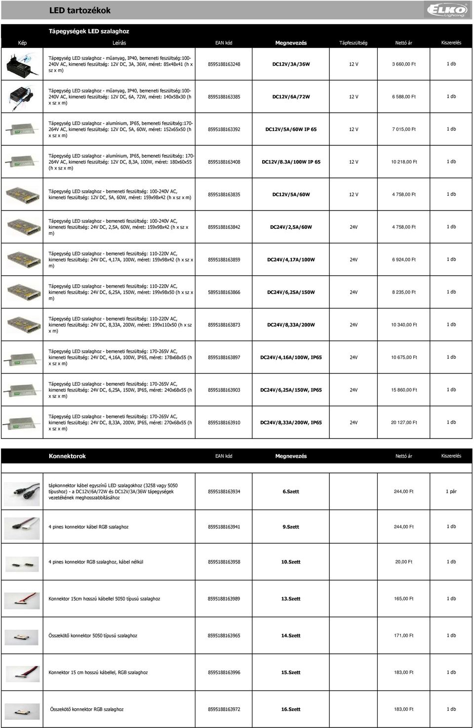 db Tápegység LED szalaghoz - alumínium, IP65, bemeneti feszültség:70-264v AC, kimeneti feszültség: 2V DC, 5A, 60W, méret: 52x65x50 (h 85958863392 DC2V/5A/60W IP 65 2 V 7 05,00 Ft db Tápegység LED