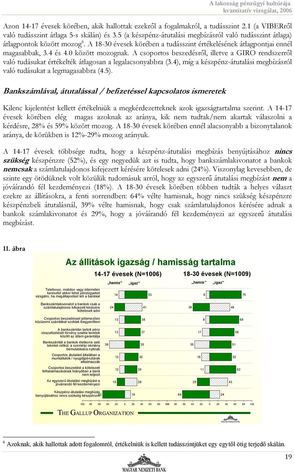 A csoportos beszedésről, illetve a GIRO rendszerről való tudásukat értékelték átlagosan a legalacsonyabbra (3.4), míg a készpénz-átutalási megbízásról való tudásukat a legmagasabbra (4.5).