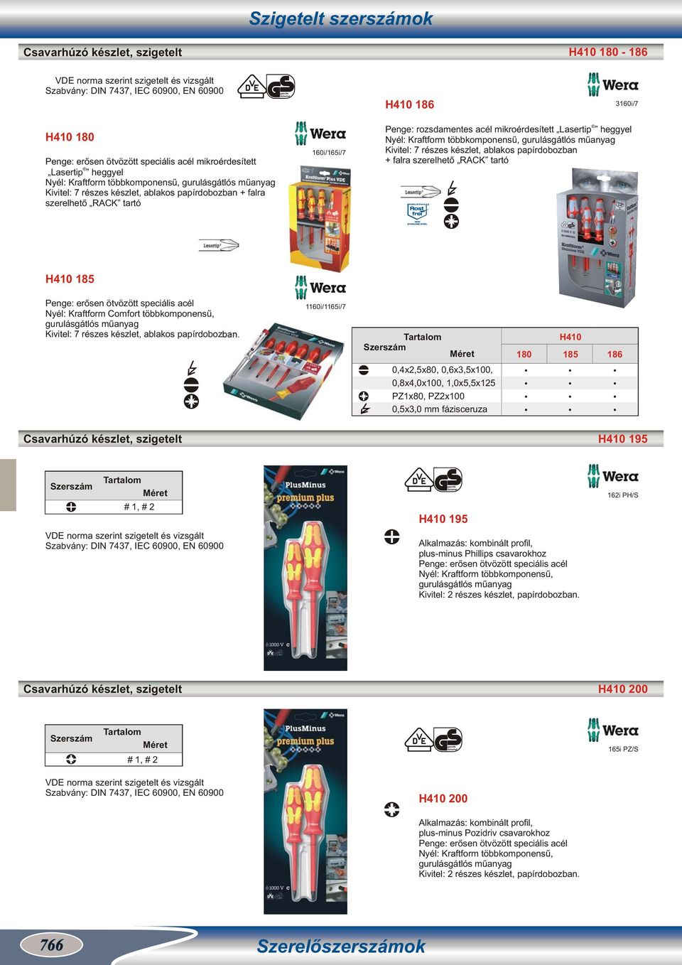 Kivitel: 7 részes készlet, ablakos papírdobozban + falra szerelhető RACK tartó H4 185 Penge: erősen ötvözött speciális acél Nyél: Kraftform Comfort többkomponensű, gurulásgátlós műanyag Kivitel: 7